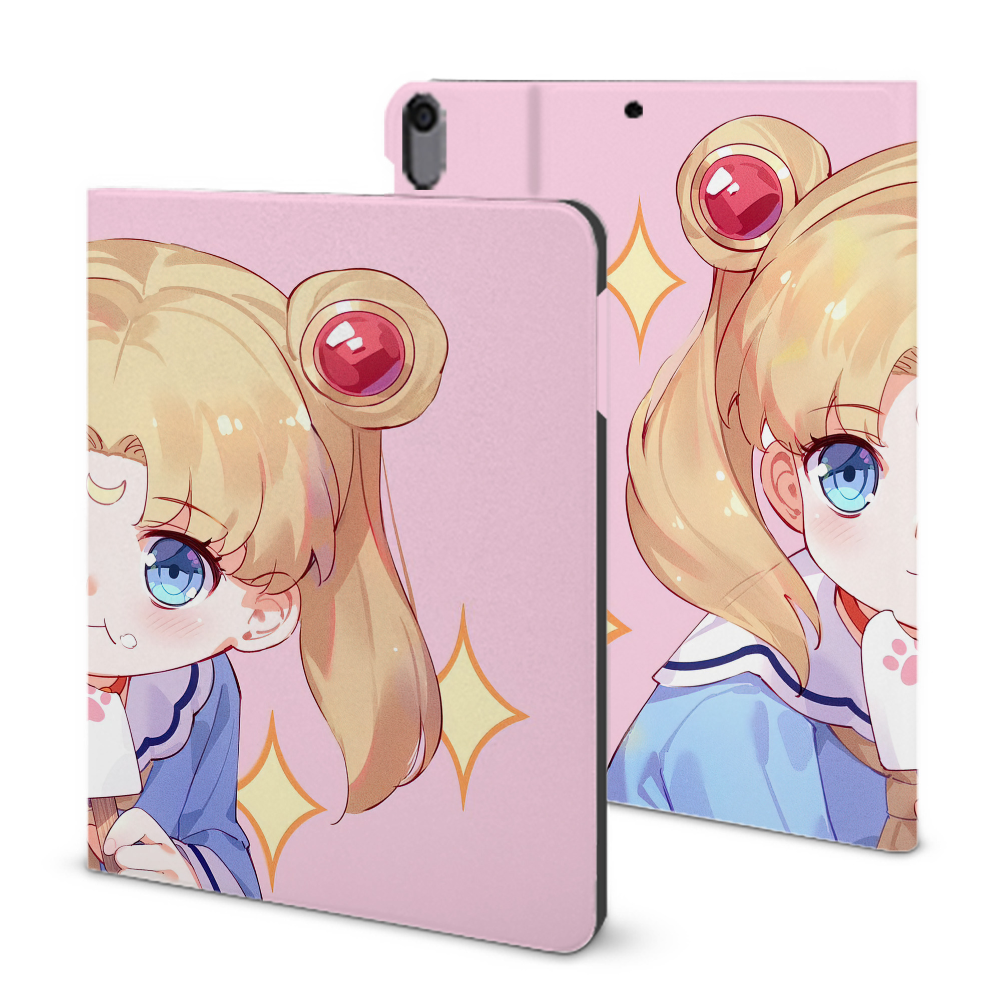 （画像用） 美少女戦士セーラームーン Sailor Moon IPad ケース ブック型 PUレザー TPU 耐衝撃 軽量 薄型 ペン収納なし 全面保護 IPad 各モデル対応
